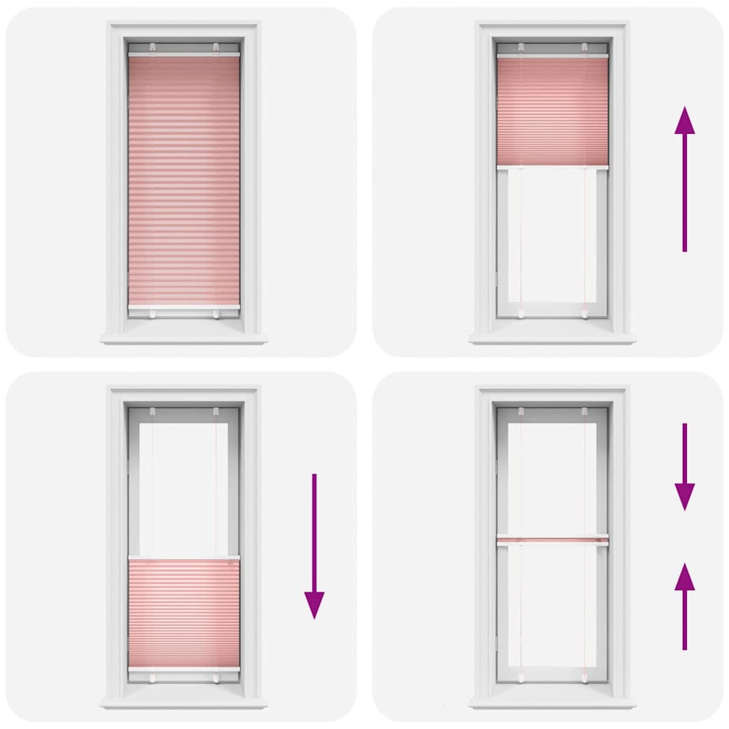Tenda Plissettata Rosa 65x150 cm Larghezza Tessuto 64,4 cm | homemem39
