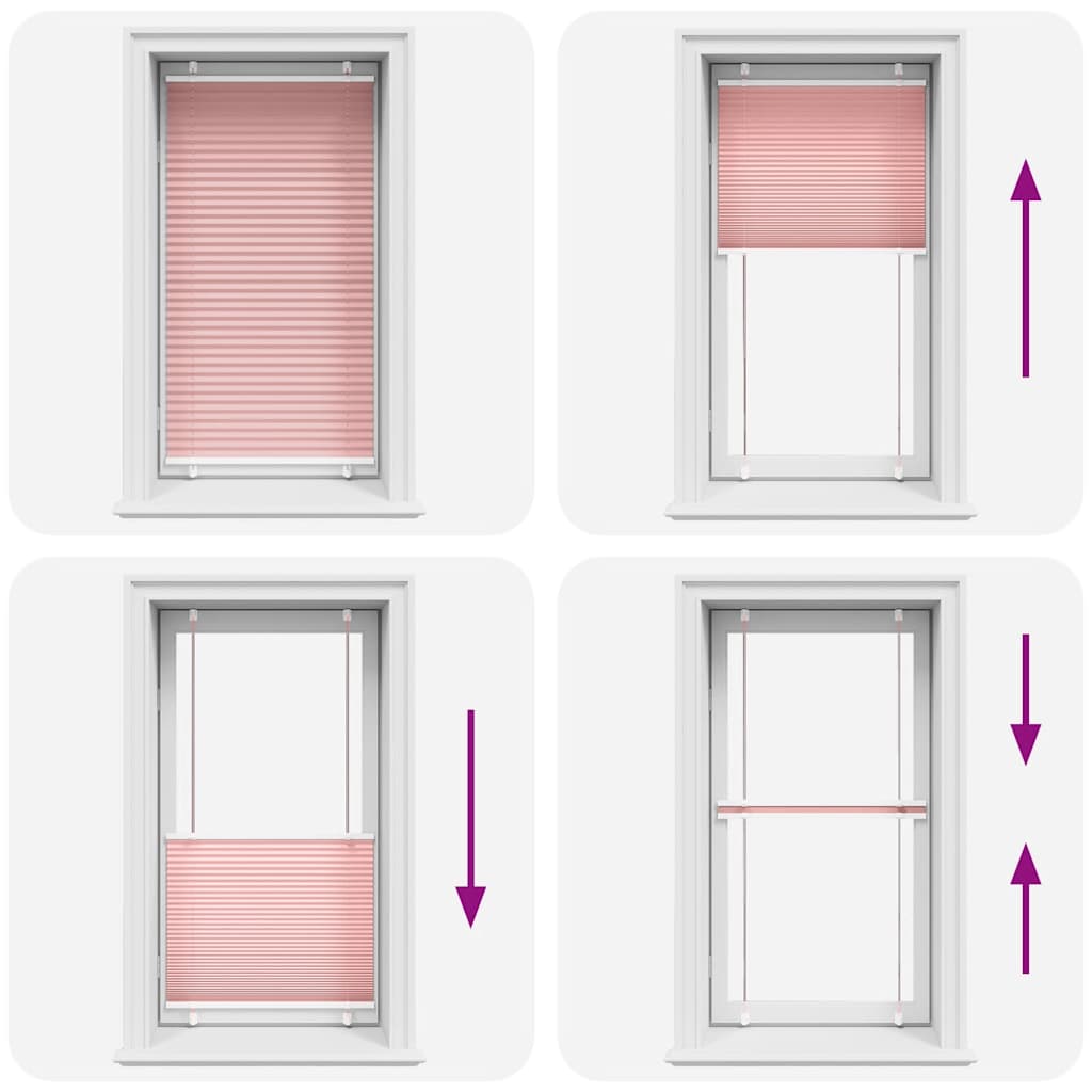 Tenda Plissettata Rosa 70x150 cm Larghezza Tessuto 69,4 cm | homemem39