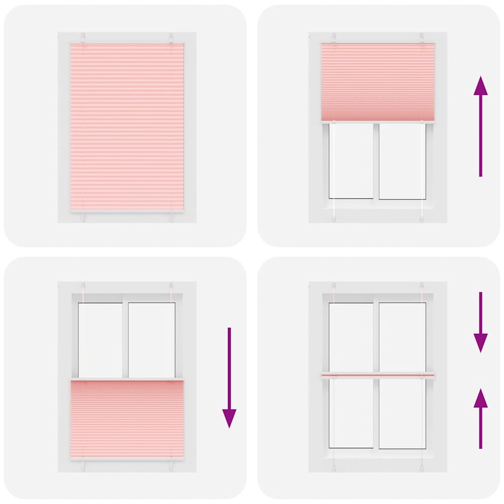 Tenda Plissettata Rosa 100x150 cm Larghezza Tessuto 99,4 cm | homemem39