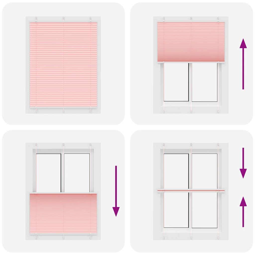 Tenda Plissettata Rosa 105x150 cm Larghezza Tessuto 104,4 cm | homemem39