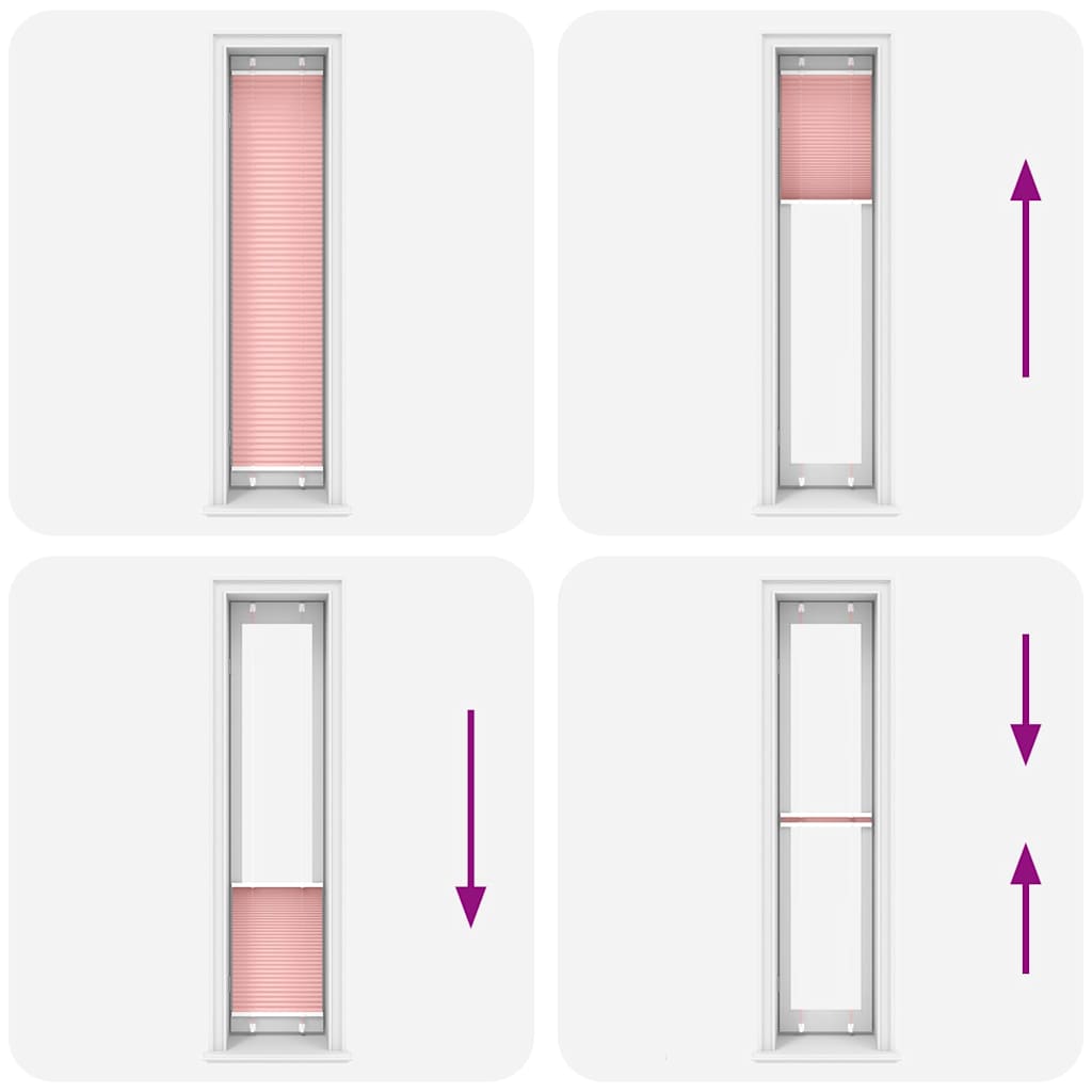 Tenda Plissettata Rosa 40x200 cm Larghezza Tessuto 39,4 cm | homemem39