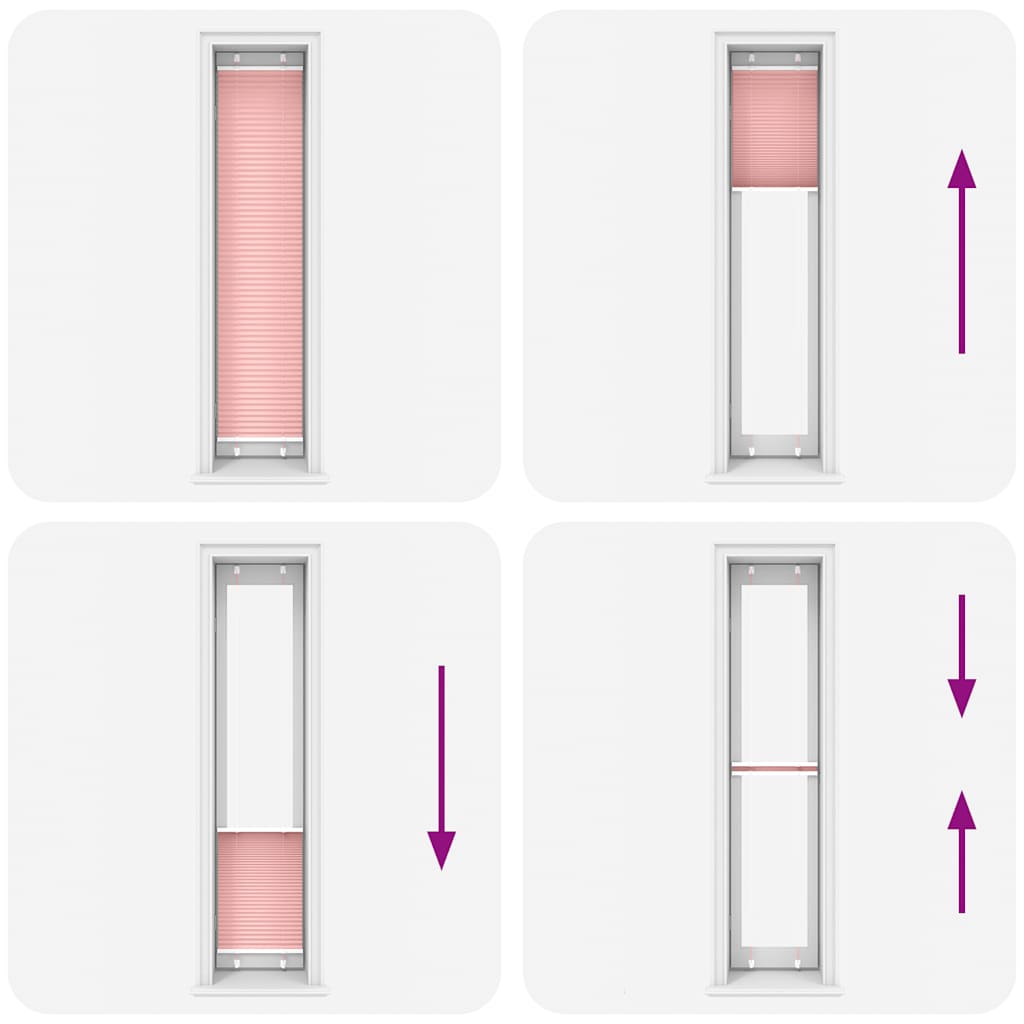 Tenda Plissettata Rosa 45x200 cm Larghezza Tessuto 44,4 cm | homemem39