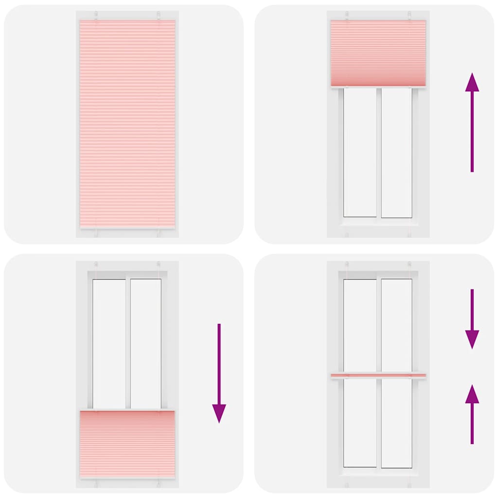 Tenda Plissettata Rosa 85x200 cm Larghezza Tessuto 84,4 cm | homemem39