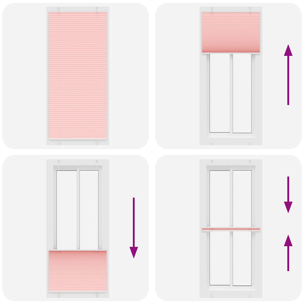 Tenda Plissettata Rosa 100x200 cm Larghezza Tessuto 99,4 cm | homemem39