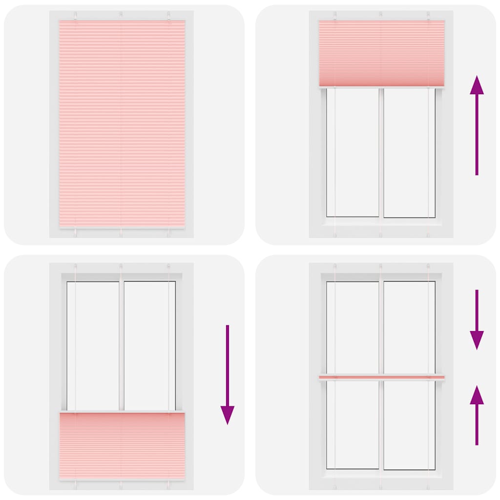 Tenda Plissettata Rosa 120x200 cm Larghezza Tessuto 119,4 cm | homemem39