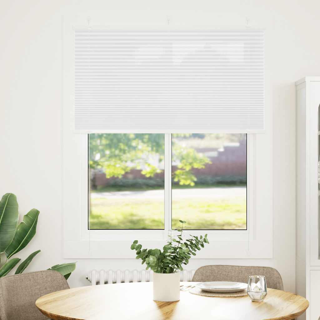 Tenda Plissettata Bianca 105x150 cm Larghezza Tessuto 104,4 cm | homemem39