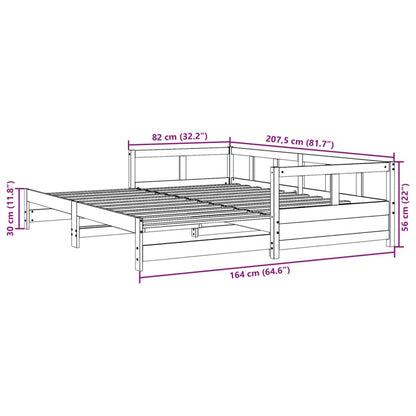 Dormeuse senza Materasso Bianca 80x200 cm Legno Massello Pino - homemem39
