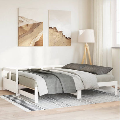 Dormeuse senza Materasso Bianca 90x200 cm Legno Massello Pino