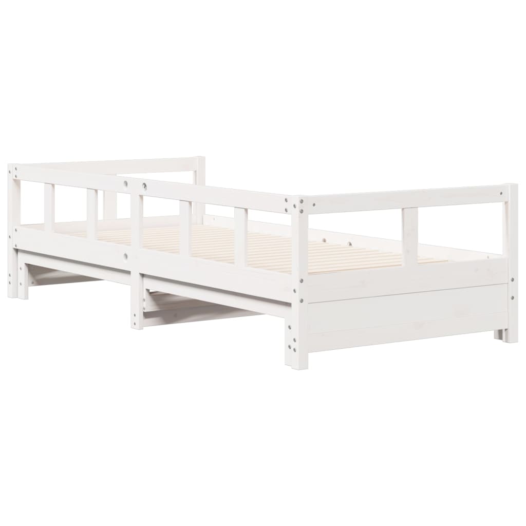 Dormeuse senza Materasso Bianca 90x200 cm Legno Massello Pino - homemem39