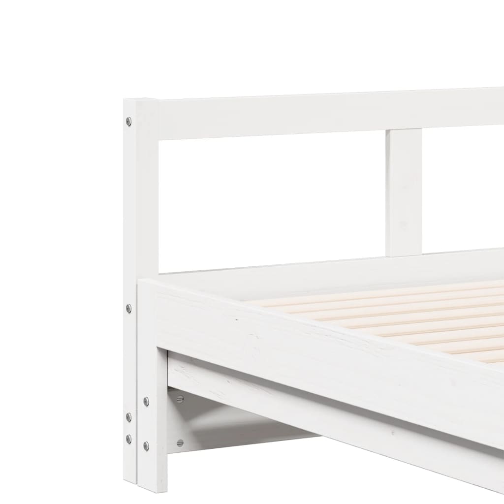 Dormeuse senza Materasso Bianca 90x200 cm Legno Massello Pino