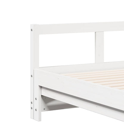 Dormeuse senza Materasso Bianca 90x200 cm Legno Massello Pino
