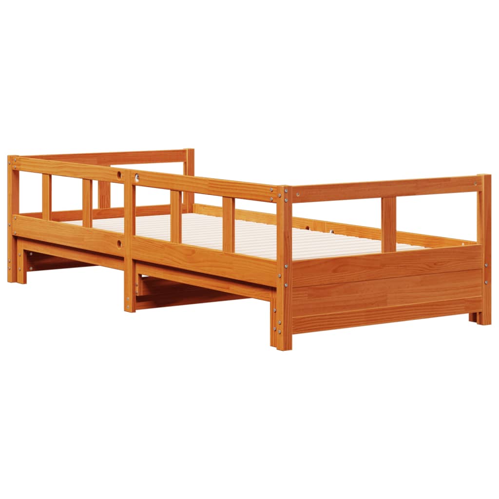 Dormeuse senza Materasso Marrone Cera 90x190 cm Legno di Pino - homemem39