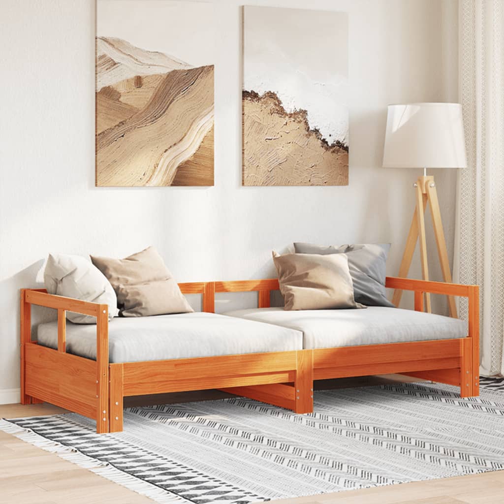 Dormeuse senza Materasso Marrone Cera 90x190 cm Legno di Pino - homemem39
