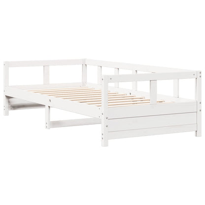 Dormeuse senza Materasso Bianca 80x200 cm Legno Massello Pino