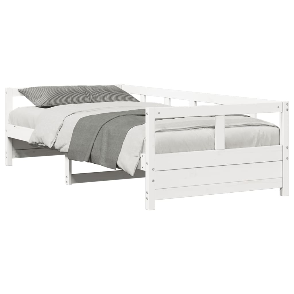 Dormeuse senza Materasso Bianca 80x200 cm Legno Massello Pino