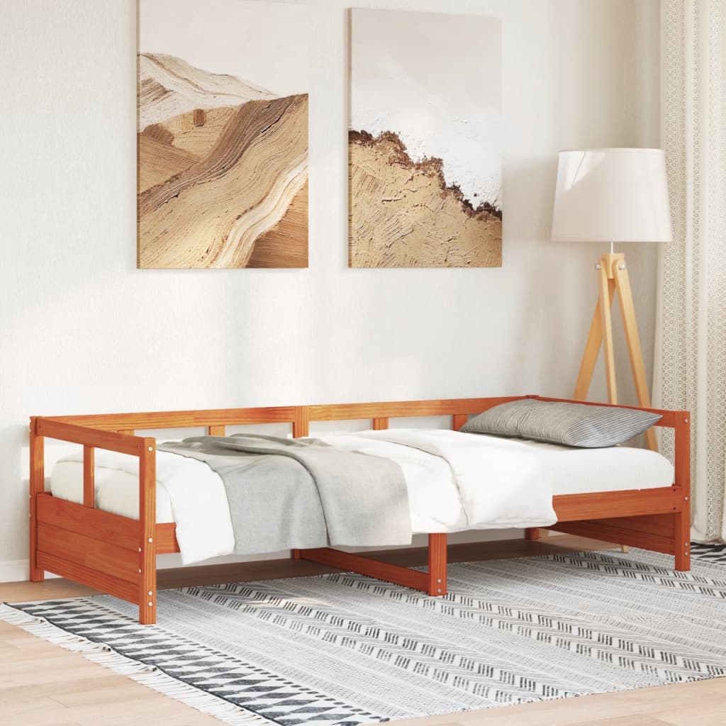 Dormeuse senza Materasso Marrone Cera 80x200 cm Legno di Pino - homemem39