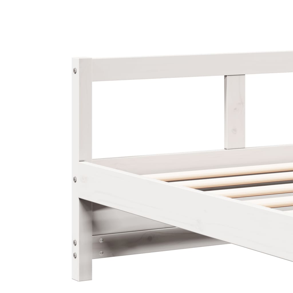 Dormeuse senza Materasso Bianca 90x200 cm Legno Massello Pino