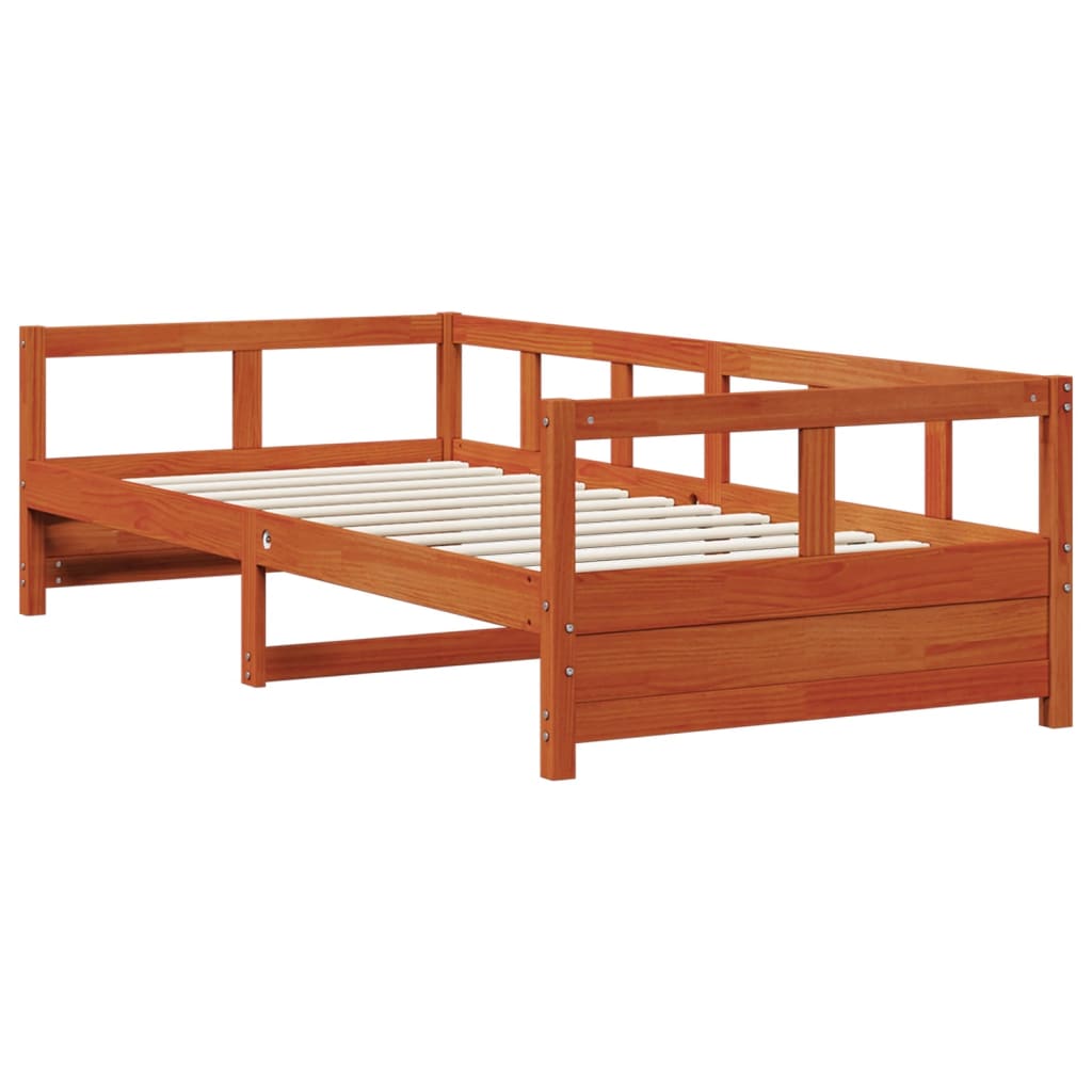 Dormeuse senza Materasso Marrone Cera 90x200 cm Legno di Pino