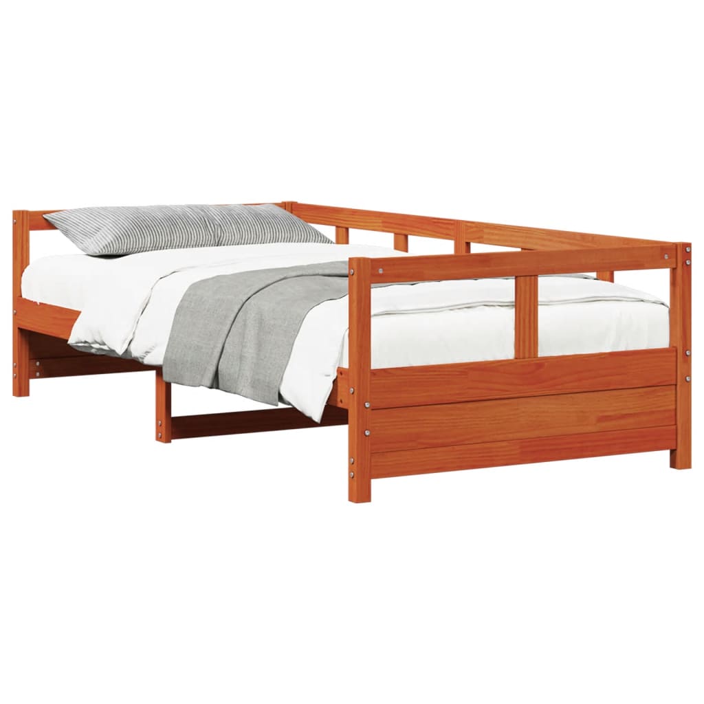 Dormeuse senza Materasso Marrone Cera 90x200 cm Legno di Pino