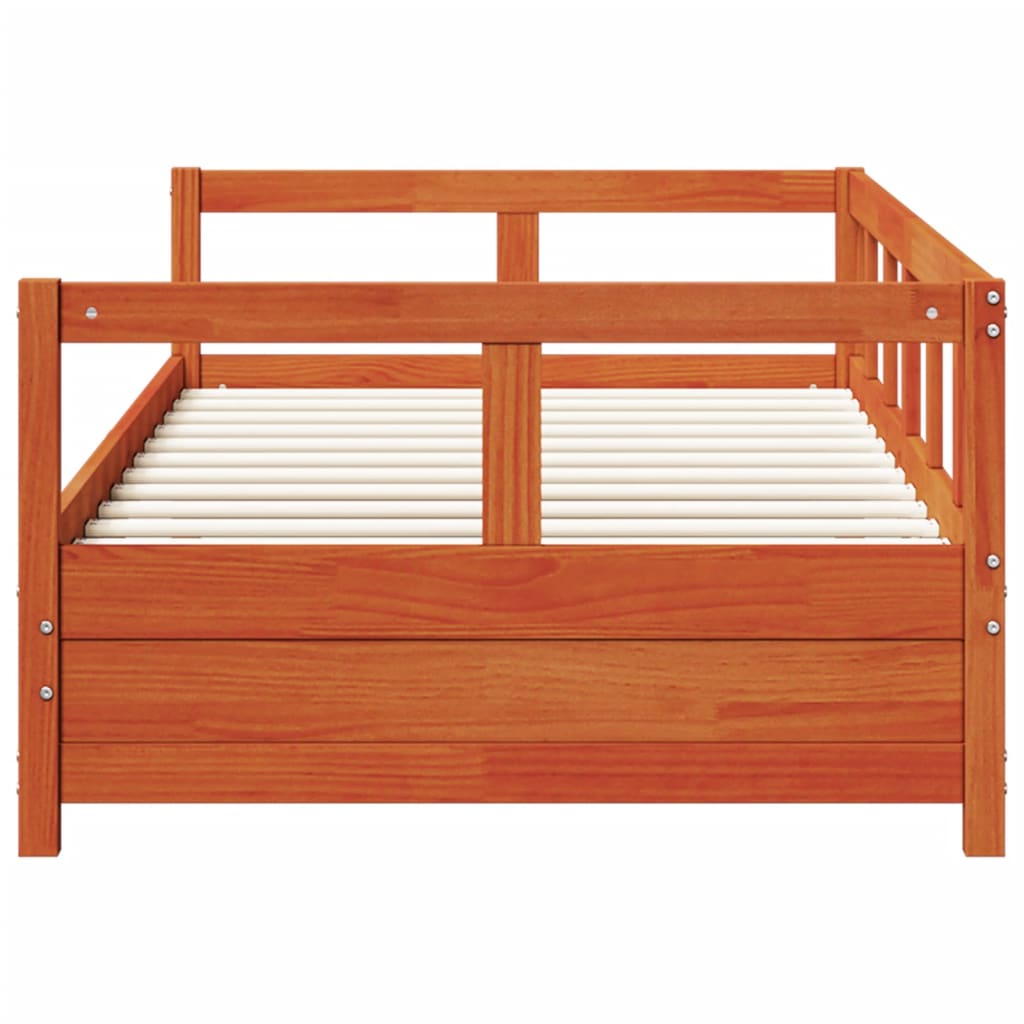 Dormeuse senza Materasso Marrone Cera 90x200 cm Legno di Pino