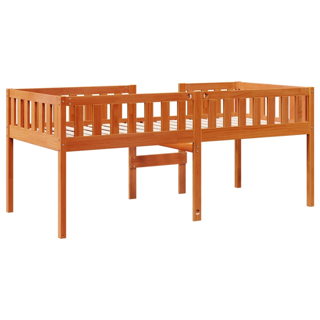 Letto Bambini senza Materasso Marrone Cera 90x200 cm Legno Pino | homemem39