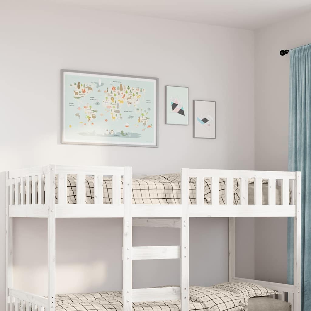 Letto per Bambini senza Materasso Bianco Massello Pino