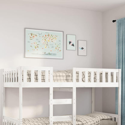Letto per Bambini senza Materasso Bianco Massello Pino