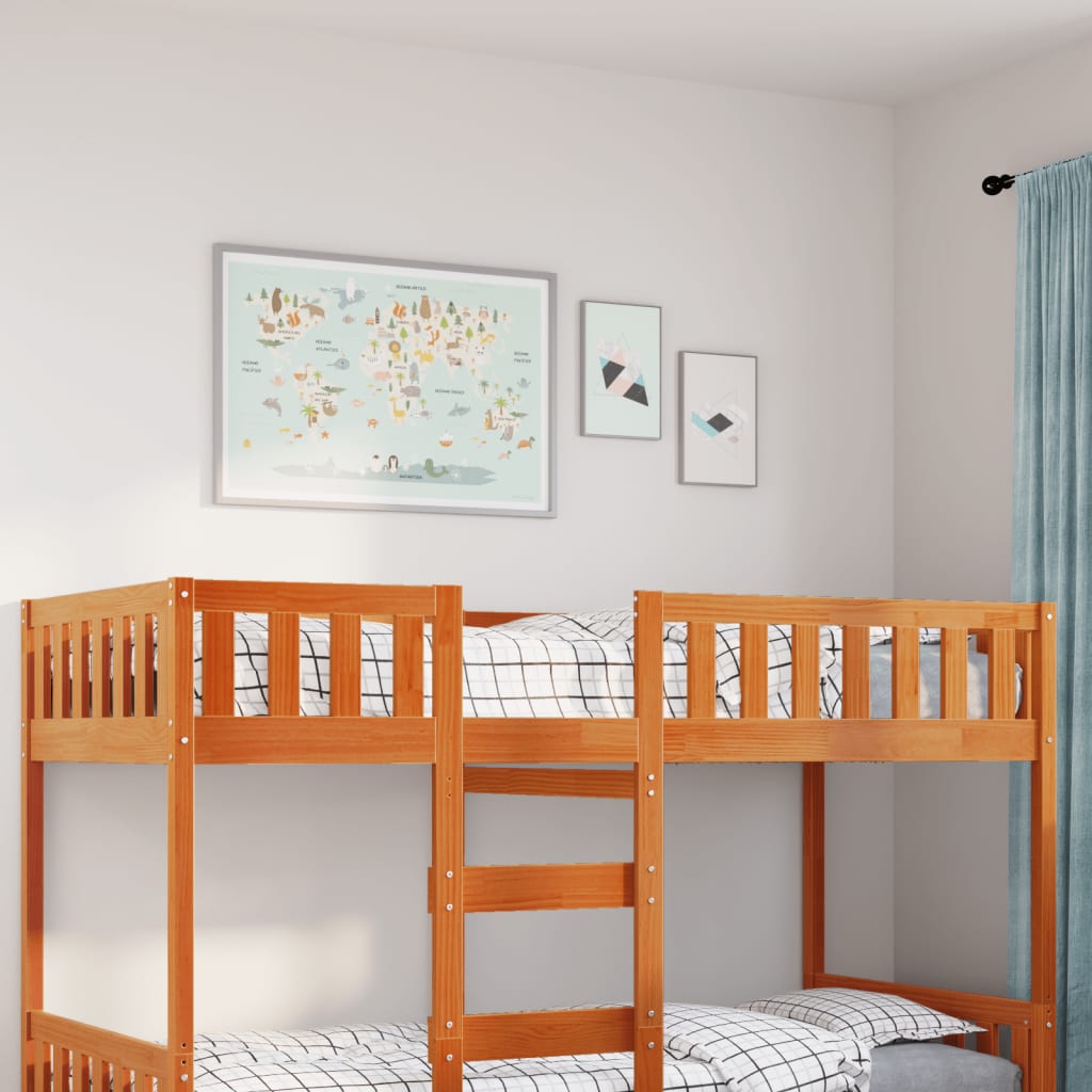 Letto Bambini senza Materasso Marrone Cera 90x190 cm Legno Pino - homemem39