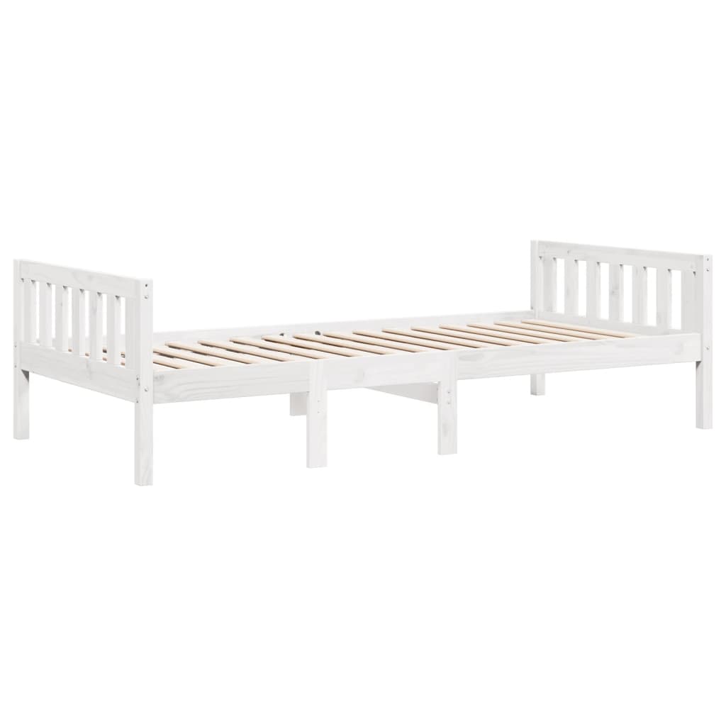 Letto per Bambini senza Materasso Bianco Massello Pino