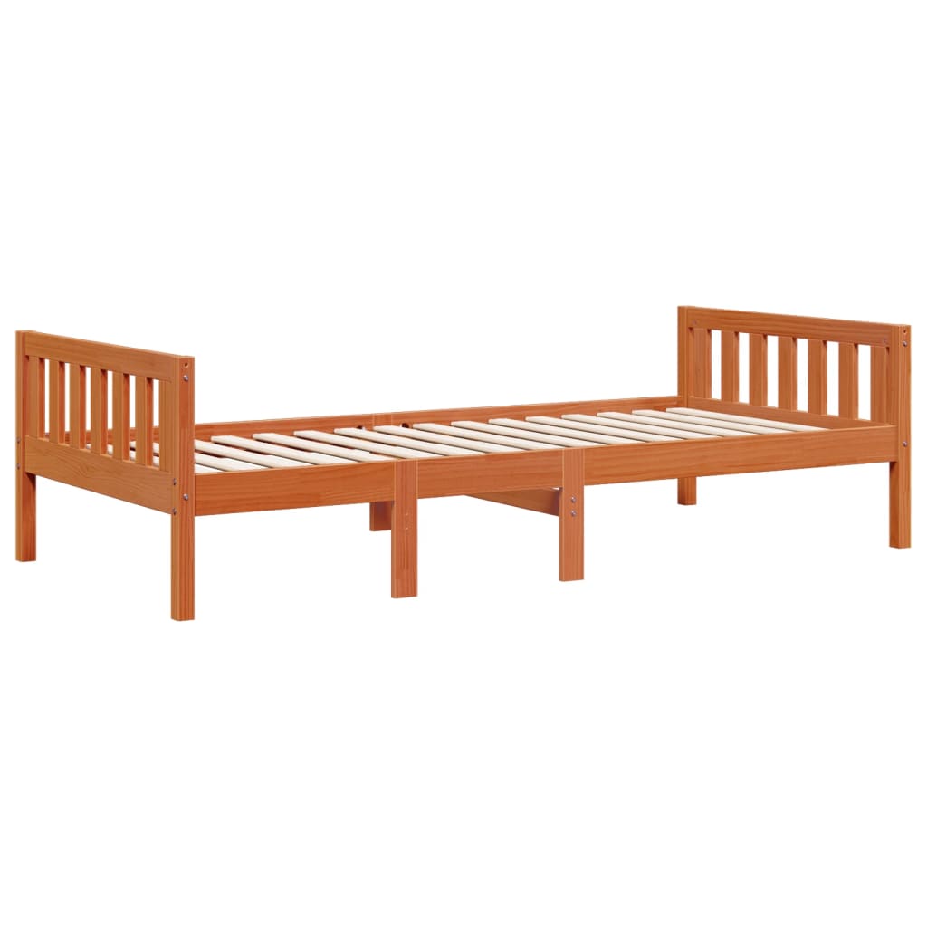 Letto Bambini senza Materasso Marrone Cera 80x200 cm Legno Pino - homemem39