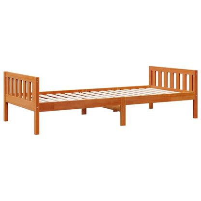 Letto Bambini senza Materasso Marrone Cera 80x200 cm Legno Pino - homemem39