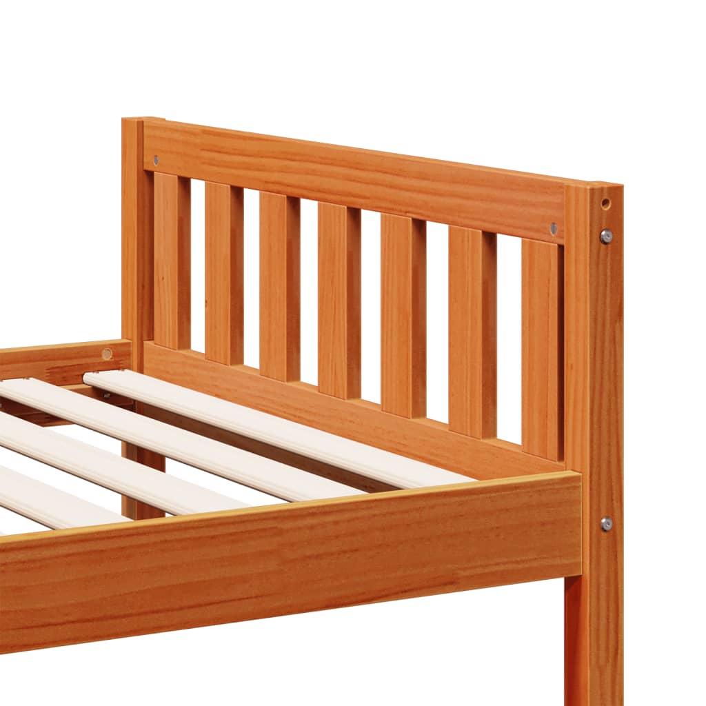 Letto Bambini senza Materasso Marrone Cera 80x200 cm Legno Pino