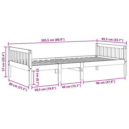 Letto Bambini senza Materasso Marrone Cera 80x200 cm Legno Pino