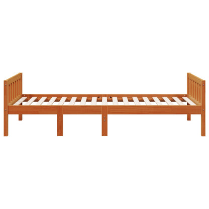 Letto Bambini senza Materasso Marrone Cera 90x200 cm Legno Pino - homemem39