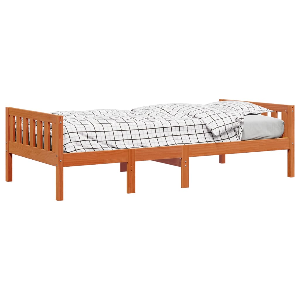 Letto Bambini senza Materasso Marrone Cera 90x190 cm Legno Pino