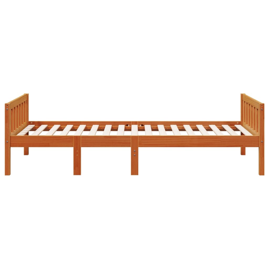 Letto Bambini senza Materasso Marrone Cera 75x190 cm Legno Pino | homemem39