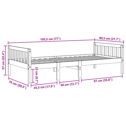 Letto Bambini senza Materasso Marrone Cera 75x190 cm Legno Pino | homemem39