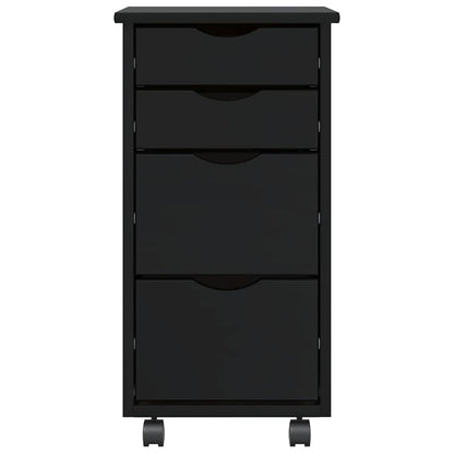 Armadietto Rotante con Cassetti MOSS Nero Legno Massello Pino | homemem39