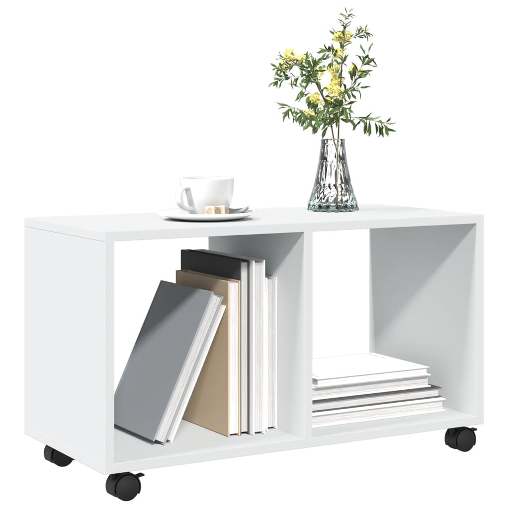 Mobiletto con Ruote Bianco 72x33x42,5 cm in Truciolato | homemem39