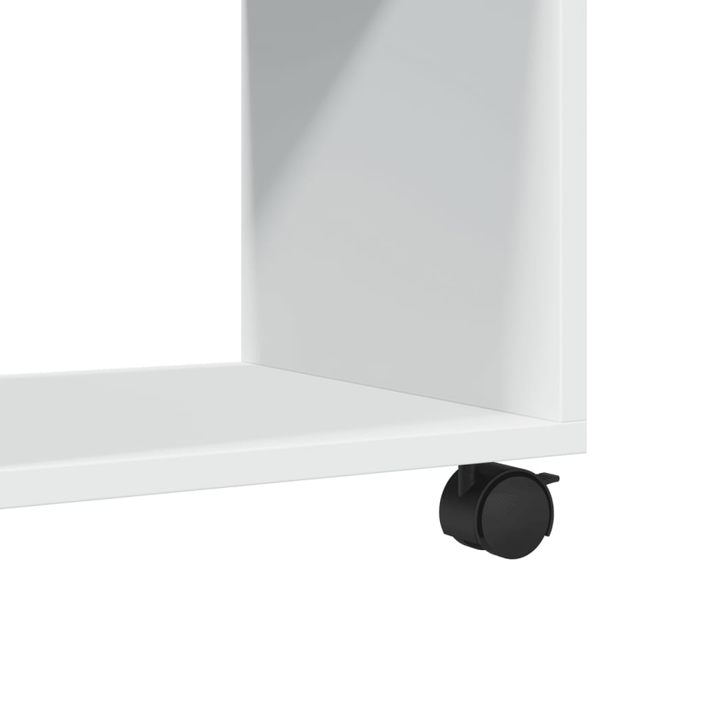 Mobiletto con Ruote Bianco 72x33x42,5 cm in Truciolato - homemem39