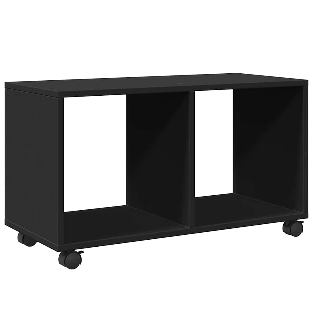 Mobiletto con Ruote Nero 72x33x42,5 cm in Truciolato | homemem39