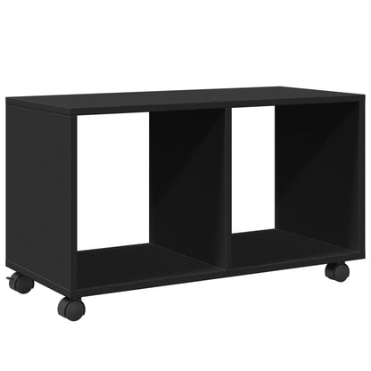 Mobiletto con Ruote Nero 72x33x42,5 cm in Truciolato - homemem39