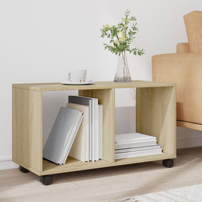 Mobiletto con Ruote Rovere Sonoma 72x33x42,5 cm in Truciolato | homemem39