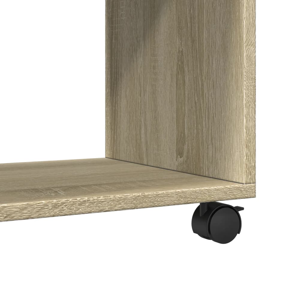 Mobiletto con Ruote Rovere Sonoma 72x33x42,5 cm in Truciolato