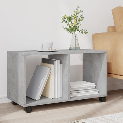 Mobiletto con Ruote Grigio Cemento 72x33x42,5 cm in Truciolato