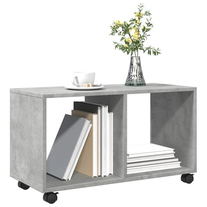 Mobiletto con Ruote Grigio Cemento 72x33x42,5 cm in Truciolato
