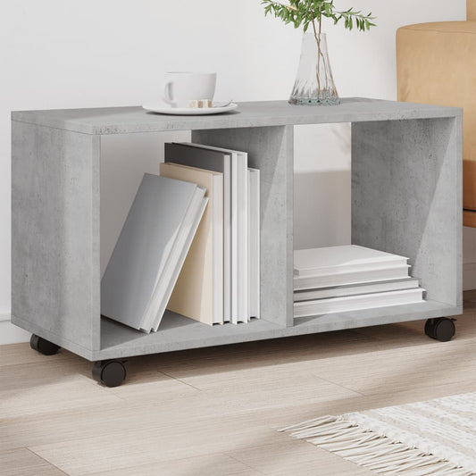 Mobiletto con Ruote Grigio Cemento 72x33x42,5 cm in Truciolato | homemem39