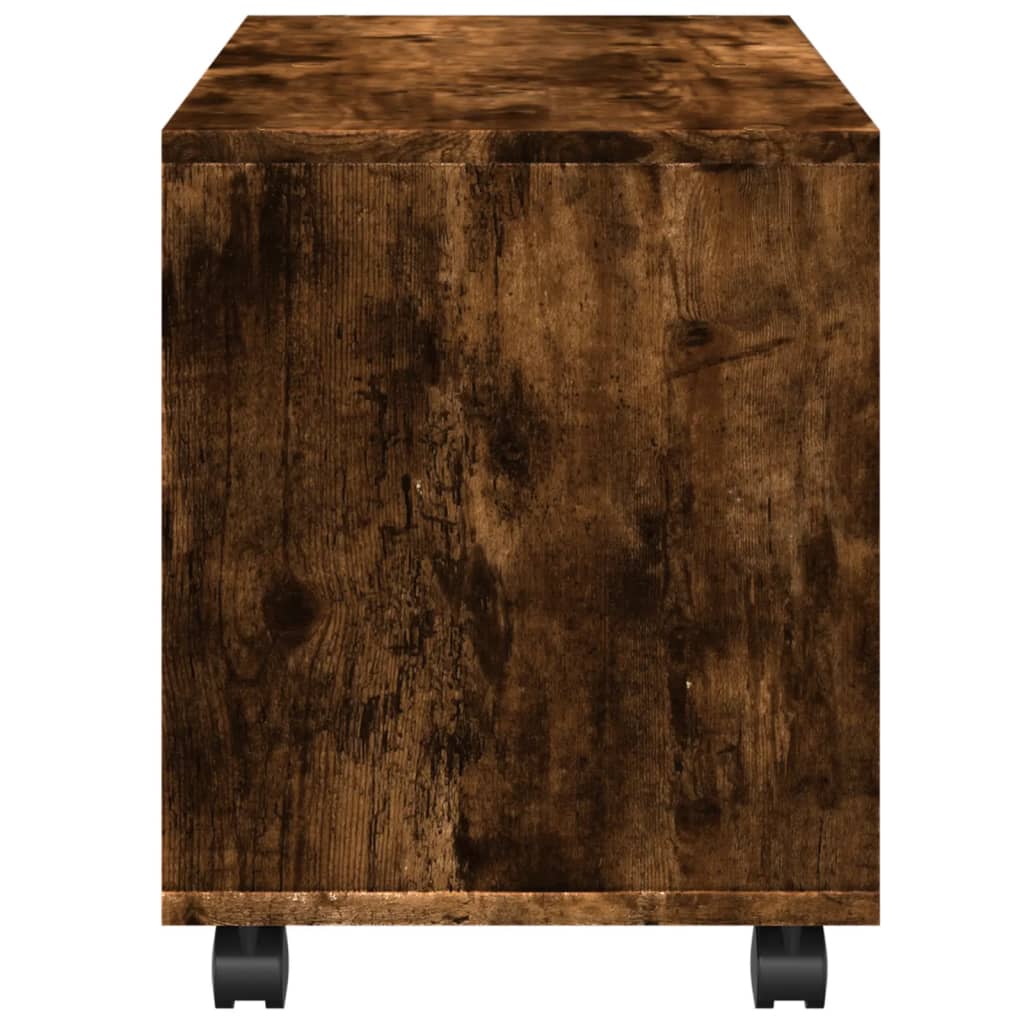 Mobiletto con Ruote Rovere Fumo 72x33x42,5 cm in Truciolato | homemem39