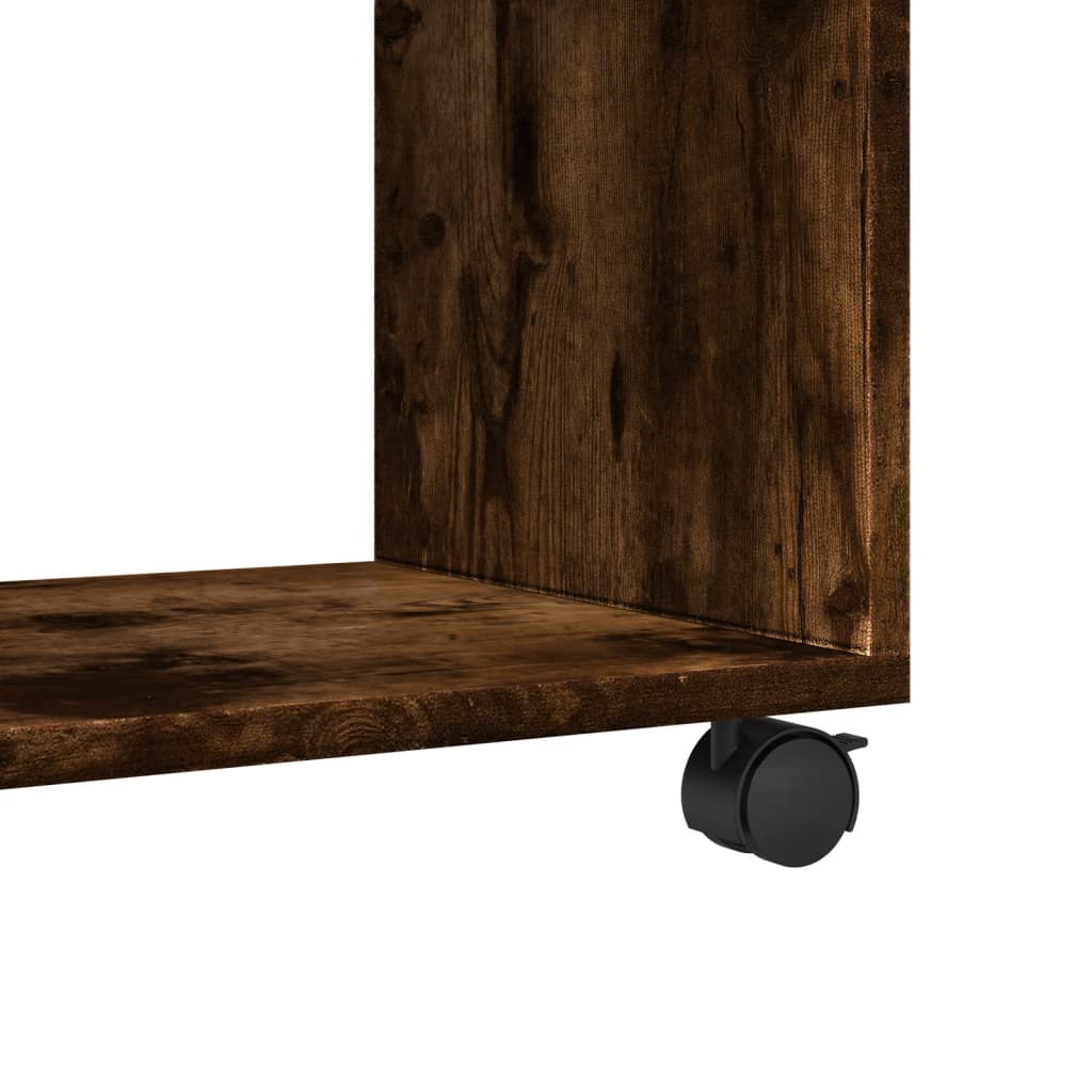 Mobiletto con Ruote Rovere Fumo 72x33x42,5 cm in Truciolato | homemem39