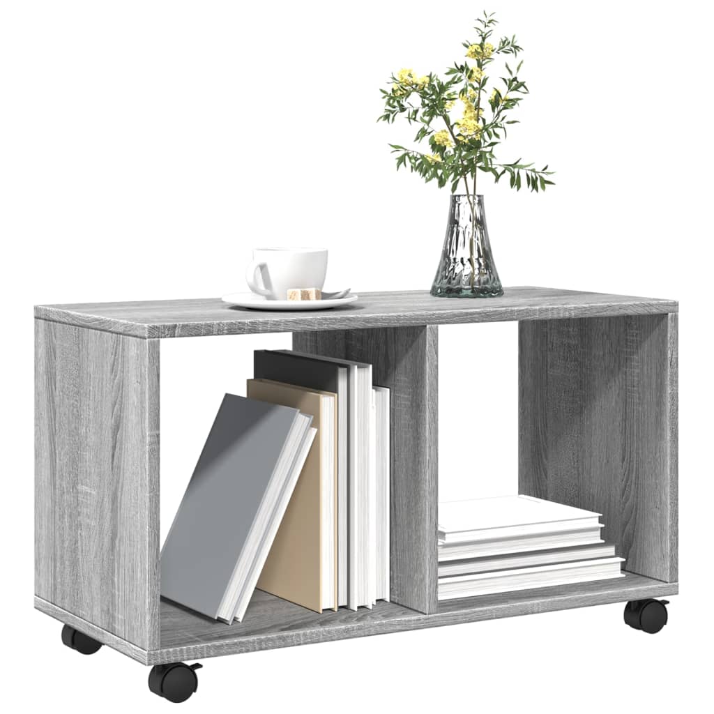 Mobiletto con Ruote Grigio Sonoma 72x33x42,5 cm in Truciolato